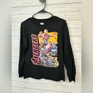 Boys Long Sleeve Marvel Black Shirt